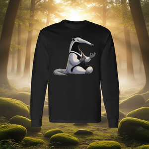 Camiseta de manga larga con diseño de meditación, postura de yoga de anteatero, animal relajante - Product Image 3
