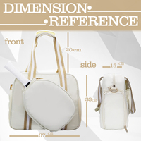 Sac de sport portable beige grande capacité pour le tennis et le pickleball, idéal pour raquettes, sac fourre-tout bandoulière personnalisé
