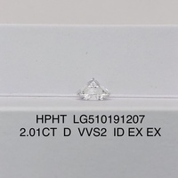 Alta calidad 2EX 2.01CT VVS2 D Color Diamante HPHT/CVD Excelente corte Blanco Redondo Laboratorio Creado Diamante