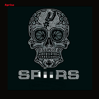 Personnalisez les motifs des Spurs de San Antonio en verre carré cristallin, patchs thermocollants écologiques pour vêtements
