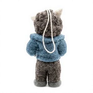 Knitted Sheep Drummer Ornament Set Handmade Eco-Friendly 100% Wool Christmas Decoration <b>Animal</b> Shape Wall Hanging Custom Size - Product Image 4