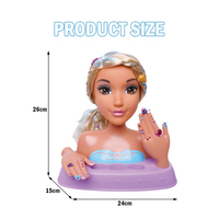 Tête de poupée princesse à coiffer avec cheveux et ongles, kit de poupée à habiller, ensemble de jeu de salon de coiffure avec peigne pour enfants de 3 ans et plus