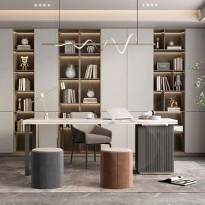 Tủ Sách gỗ rắn giá sách với thang cuốn-Tủ Sách Thư Viện hạng nặng cho văn phòng/nghiên cứu - Product Image 1