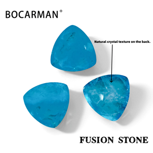 BOCARMAN Gemma Fusione Paraiba, <span class=keywords><strong>Pietra</strong></span> Sciolta Triangolare, Grana Cristallina sul Fondo, Fornitura all'Ingrosso per Gioielli - Product Image 1