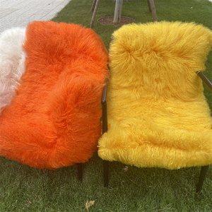 Proveedor Chino de Piel de Oveja <span class=keywords><strong>Tibetana</strong></span> Real de Color Marrón Oscuro, Piel de <span class=keywords><strong>Cabra</strong></span> Mongola de Lana Larga - Product Image 3