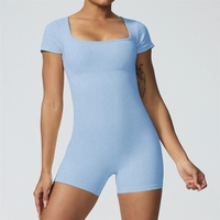 Tenue de yoga sans couture pour femme, style européen et américain, effet délavé, à manches courtes, moulante, pour fitness, danse et sport