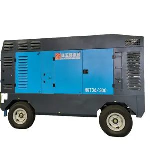 Hongwuhuan diesel engine air compressor 30bar 1300cfm diesel portable mining compressor for water well drill rig