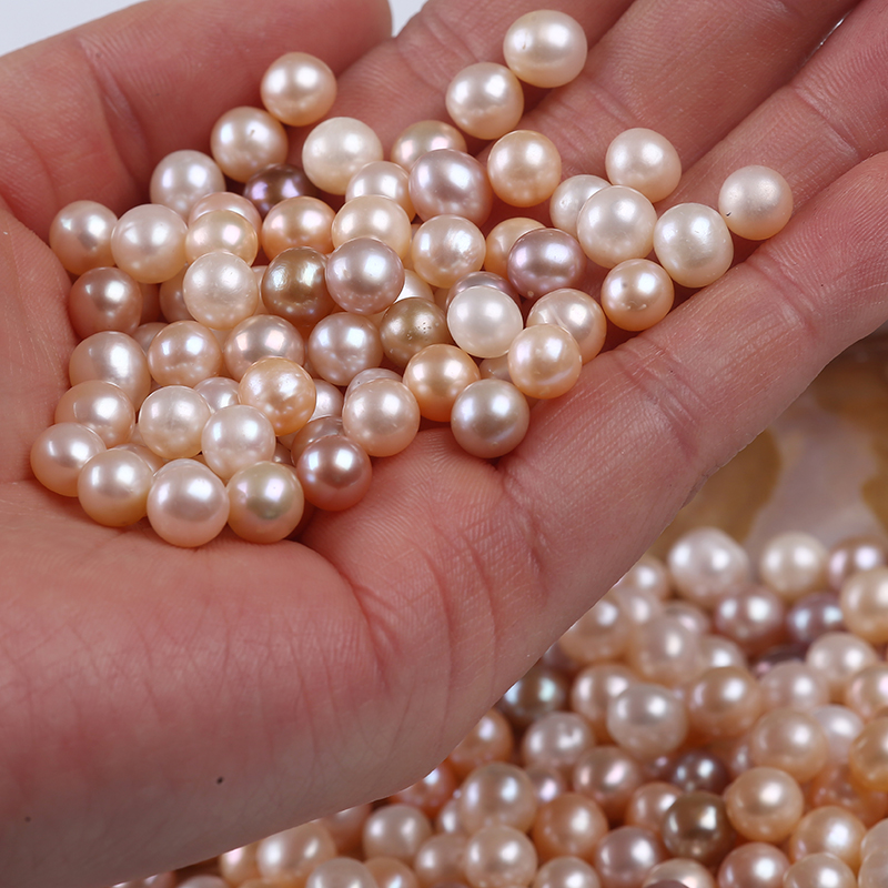 7-8mm Natural Near Round Loose Beads Real Freshfwater Pearl For Making Jewelry