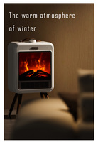Chauffage d'appoint portable PTC 3D à effet feu, mini ventilateur électrique pour chauffage d'hiver, pour la maison, la chambre à coucher