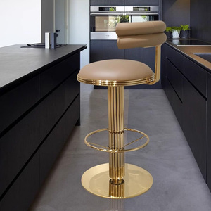 Moderno Mostrador de altura sillas de <span class=keywords><strong>bar</strong></span> muebles desayuno silla alta para <span class=keywords><strong>Bar</strong></span> Mesa hogar lujo cocina cuero giratorio Taburetes - Product Image 2