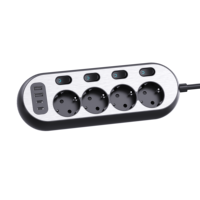 Prise multifonctionnelle de conception moderne aux normes européennes avec 2 prises USB 2 TYPE-C 4 prises ca rallonge 16A courant nominal