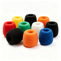 Housse anti-vent sphérique en mousse de polyuréthane noire de haute qualité pour microphone de studio TV coloré