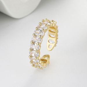 Geometric Zircon Open <b>Ring</b> Dainty Gold Silver Color Crystal Finger <b>Ring</b> Jewelry for Women Cubic Zirconia Open <b>Adjustable</b> <b>Rings</b> - Product Image 6