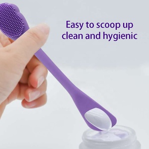 Mini Double Tête Silicone <span class=keywords><strong>Masque</strong></span> Facial Brosse De Nettoyage Nez Brosse De Lavage Violet Rose Masques Visage Brosse - Product Image 3