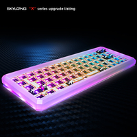 GK68X Keyboard Mekanikal Gaming, Tata Letak 65% 68 Tombol USB Berkabel + BT5, 1 Dual-Mode RGB