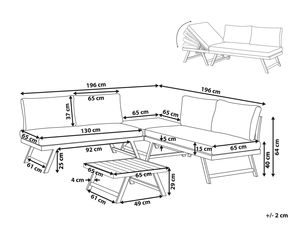 AJUNION Aluminum Modern <strong>Furniture</strong> <strong>Garden</strong> Sofa <strong>Recliner</strong> Lounge Sofa Sectional Set <strong>Garden</strong> <strong>Furniture</strong> with Coffee Table - Product Image 5