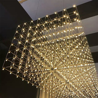 Lustre LED en forme de Cube de pissenlit, luminaire de grande dimension, personnalisé pour le hall d'un hôtel