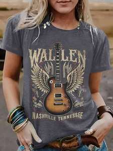 European American Style In-Stock Short Sleeve Nashville Dream Guitar T-Shirt Comfortable Summer Wear Custom Print Shirts - Product Image 3