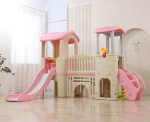 2025 TRƯỢT KÉP trong nhà sân chơi nhựa cho trẻ em đôi Playhouse cho nhà trẻ mẫu giáo hoặc khu vui chơi công cộng - Product Image 4