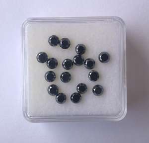 Jewel Creation - Diamante Negro Natural de 2 mm y 4 mm, Corte Brillante Facetado, Gema Suelta con Certificado IGI para Joyería - Product Image 1