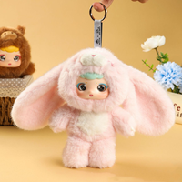 Porte-clés en peluche OEM mignon avec visage en vinyle, pendentifs adorables en peluche de style anime, figurines en vinyle d'animaux personnalisées, jouets en peluche