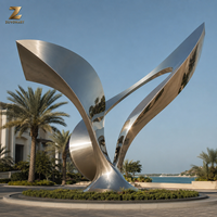 Escultura Abstracta de Acero Inoxidable de Lujo para Exteriores, Arte Personalizado para Hoteles, Patios, Parques y Plazas de la Ciudad