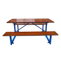 Table de pique-nique en bois antique commerciale extérieure de 6 pieds avec banc Ensemble de meubles de jardin pour hôtel Table basse extérieure