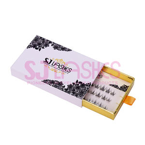 Cils en grappe style anime <span class=keywords><strong>manga</strong></span> à l'aspect naturel, faits à la main, en PBT, avec bande ultra-fine, effet œil de chat, réutilisables, boîte personnalisée - Product Image 2