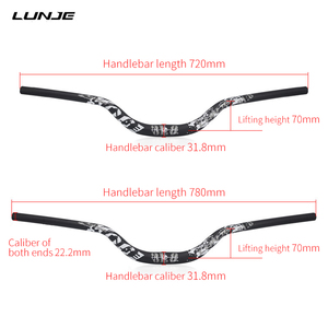LUNJEL Guidon <span class=keywords><strong>de</strong></span> vélo MTB 31.8x72/780mm Aluminium Swallow Handle Bar Rise 70mm Mountain Folding Bicycle Color Guidon - Product Image 4