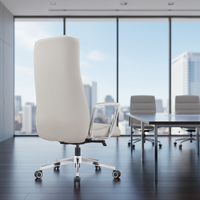 Fauteuil de bureau moderne ergonomique confortable en cuir souple, surface en cuir carrée en forme de losange, pivotant et réglable en hauteur