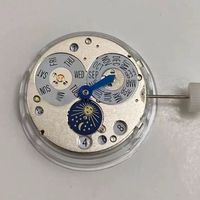 Montre mécanique automatique de précision à quatre aiguilles avec phases de lune, calendrier multifonction, boîtier métallique, bracelet en acrylique et tourbillon