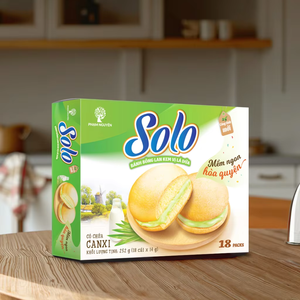 กล่องใส่เค้กฟองน้ำครีมแพนเตยนุ่ม252กรัมบรรจุภัณฑ์แบบทันสมัยรสชาติกาแฟสดใช้ทุกวันขนมอบเวียดนามมีถุงจำนวนมากให้เลือก - Product Image 1