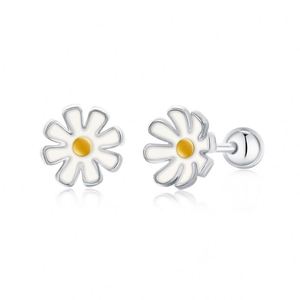 Dylam Custom Wholesale 925 Tiny Sterling Silver <b>Daisy</b> Flower Stud Earrings Ladies Silver 18k Gold Plated Screw Earring - Product Image 1