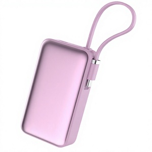 OEM/ODM Slim Portable Power Bank Power Station Wireless Charging 20W Output USB 10000mAh Rechargeable Customize Built-in <b>Cable</b> - Product Image 3