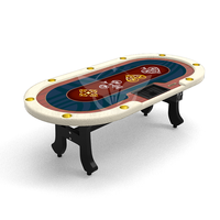 Table de poker Texas Hold'em professionnelle YH avec pieds en forme de H et base silencieuse - Table de poker ovale personnalisée pour casino 240 cm