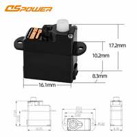 Servomoteur numérique micro 2g super léger avec coque en plastique pour avion RC F3P à voilure fixe