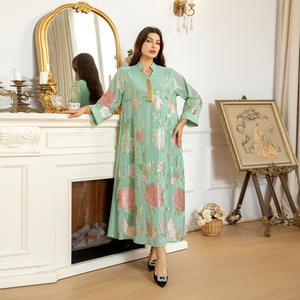 Abaya de l'Aïd pour femme, robe de soirée imprimée et brodée, longue, style Dubaï, Caftan Marocain, Robe Abaya élégante pour le Ramadan - Product Image 3