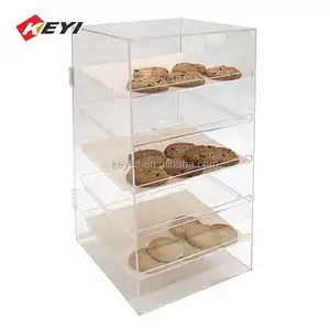 Tùy chỉnh bánh Countertop Pastry hiển thị trường hợp 5 lớp khay kệ Acrylic bánh mì hiển thị