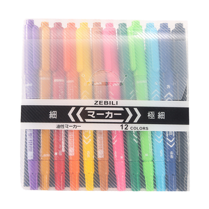 Set di Pennarelli Permanenti Suntech a Base d'Olio a Doppia Punta, 12 Colori, 0.5mm/1.0mm, Certificati <span class=keywords><strong>CE</strong></span>, Personalizzabili - Product Image 5