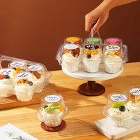 Boîte à Cupcake de livraison directe d'usine Blister Transparent Muffin Cup Dessert Boîte d'emballage Portable 1/2/4/6 tasses Mousse Cup
