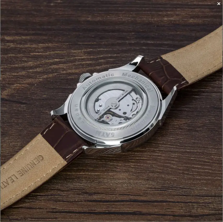Jam tangan pria baja padat desain mewah dengan batu bening PVD plating kotak jam tangan dan jam tangan gelang Jepang otomatis