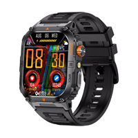Smartwatch con Torcia, Impermeabile IP68, Batteria da 1000mAh, Ampio Schermo IPS, Monitoraggio del Sonno, Robusto Orologio Intelligente per Attività all'Aperto