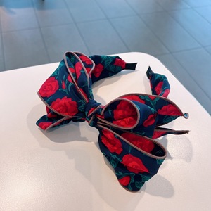 Retro phong cách Ins Phiên bản lớn <span class=keywords><strong>Bow</strong></span> Rose tóc Hoop đầu của phụ nữ mặc thời trang Headband - Product Image 2