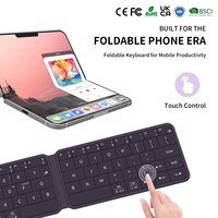 Clavier sans fil pliable avec contrôle tactile, ultra fin, portable, rechargeable, pour iPad, téléphone, tablette, PC, ordinateur portable, OEM