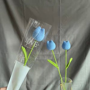 Articles de décoration intérieure modernes, bouquet de fleurs au crochet fait main personnalisé, cadeau pour femmes - Product Image 6