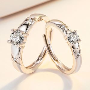 Romantic Adjustable Open Wedding Cross <b>Couple</b> <b>Ring</b> Men Women Platinum Plated Fashion <b>Rings</b> Shiny Diamond Zircon Anillos De - Product Image 2