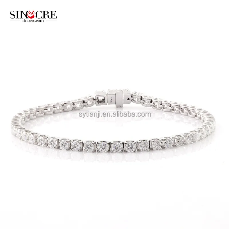 Nhà Máy Bán buôn quyến rũ Dây chuyền hợp thời trang S925 Sterling Silver sinocre giá rẻ moissanite chuỗi Champagne men's Tennis Vòng cổ