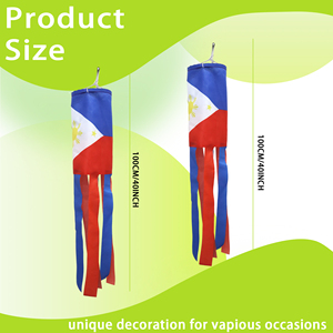 Ducto de Aire 75D de 30 * 45CM con Superficie con Bandera de Filipinas y 6 Tiras de 5 * 60CM - Product Image 2