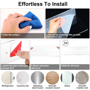 Estantes flotantes acrílicos transparentes de 30x15cm, estantes de exhibición de pared, estantes de <span class=keywords><strong>libros</strong></span> acrílicos <span class=keywords><strong>invisibles</strong></span> <span class=keywords><strong>para</strong></span> dormitorio, sala de estar y baño, 30 Uds. - Product Image 6