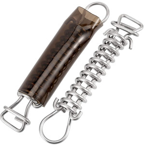 Correa de resorte de acero inoxidable para piscina con funda protectora y anillo en D para almacenamiento de cubiertas de piscina inflables y protección invernal - Product Image 1